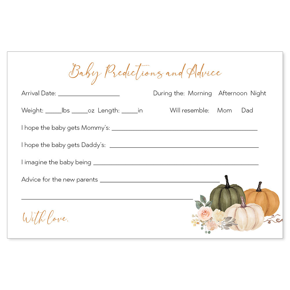 Pumpkin Baby Shower Predictions and Advice