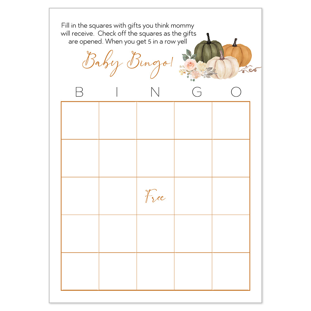 Little Pumpkin Bingo Card