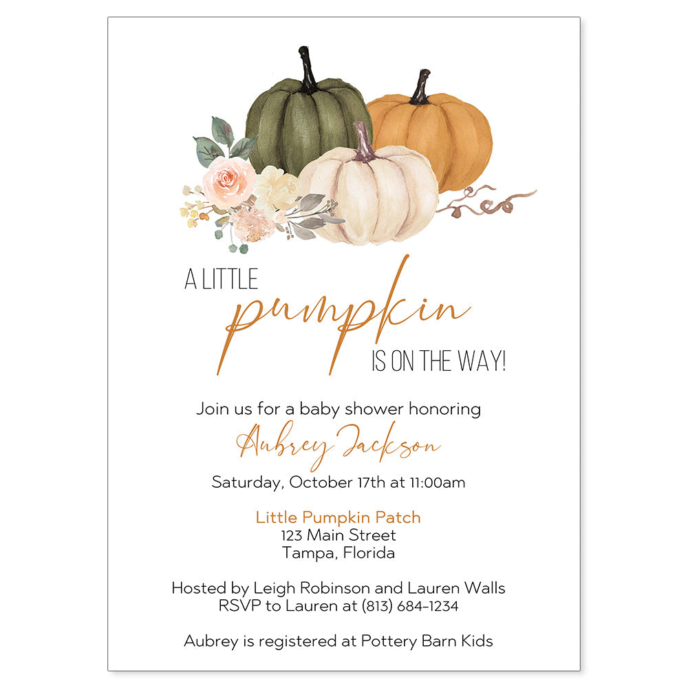 Little Pumpkin Baby Shower Invitation