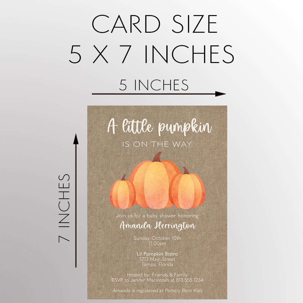 Lil Pumpkin Baby Shower Invitation
