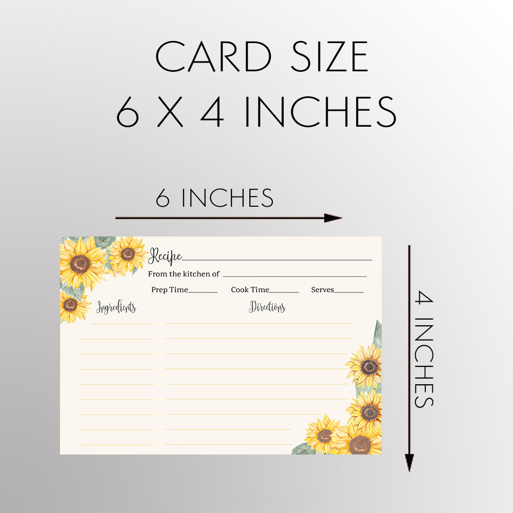Sunflowers Recipe Card