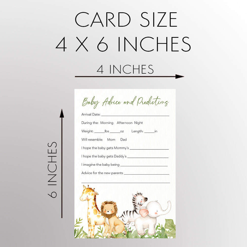 Watercolor Safari Predictions and Advice Card