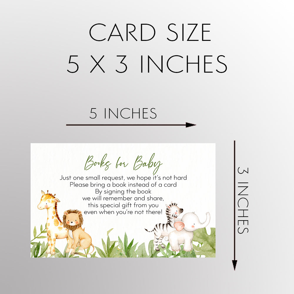 Watercolor Safari Bring a Book Card