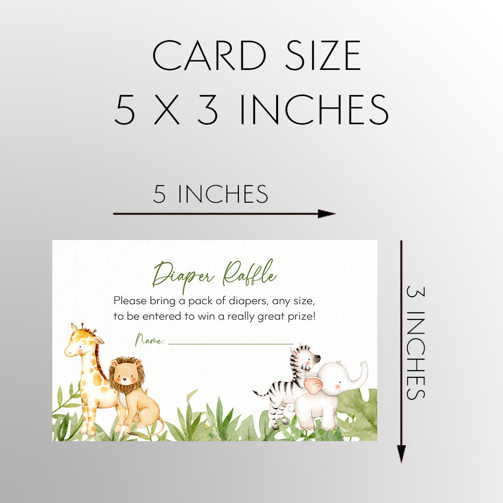 Watercolor Safari Diaper Raffle Ticket