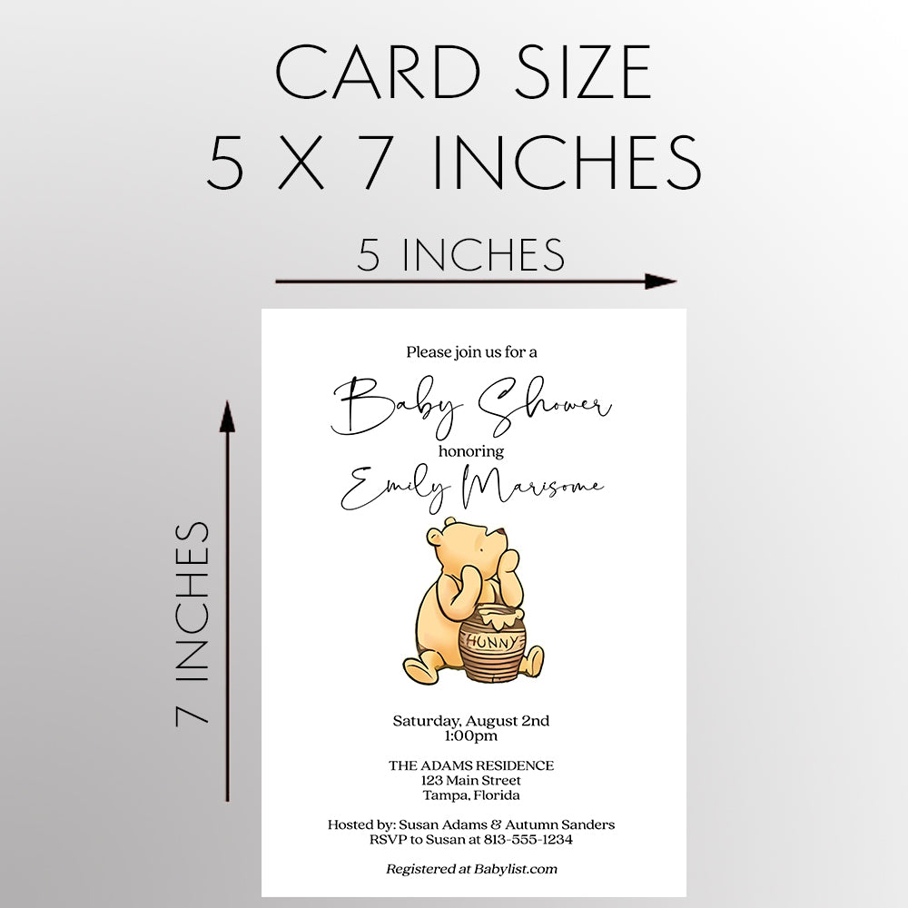 Simply Winnie the Pooh Baby Shower Invitation