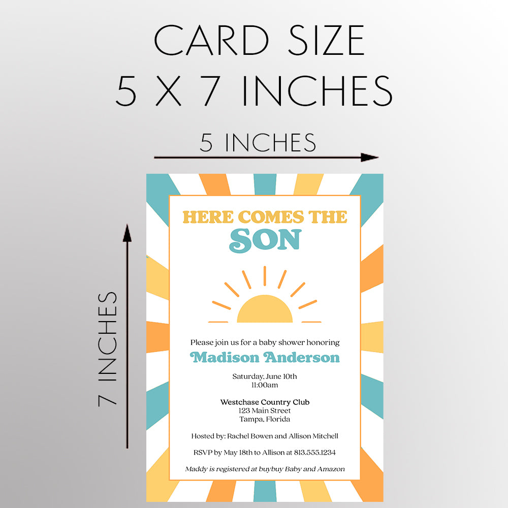 Here Comes the Son Baby Shower Invitation