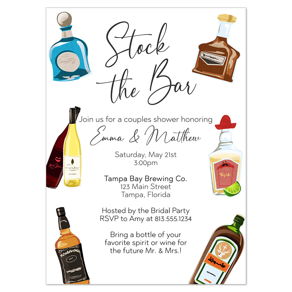 Stock The Bar Couples Shower Invitation