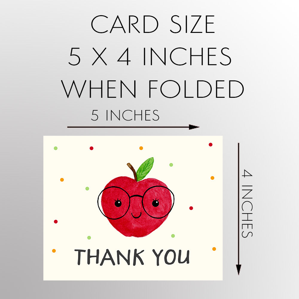 Teacher Thank You Cards, Assorted Pack of 24