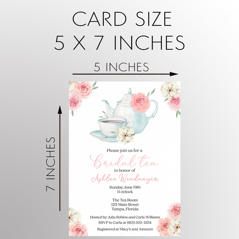 Watercolor Bridal Tea Invitation