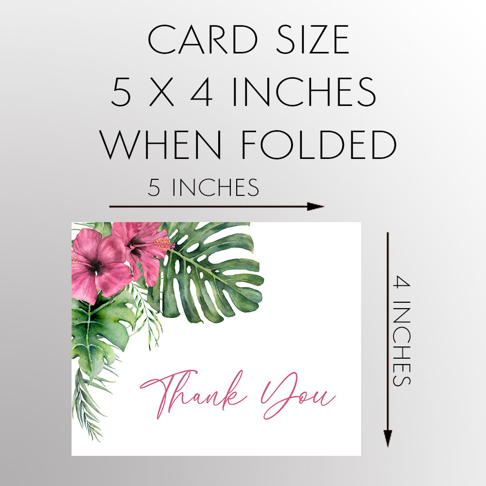 Tropical Bridal Shower Thank You Card