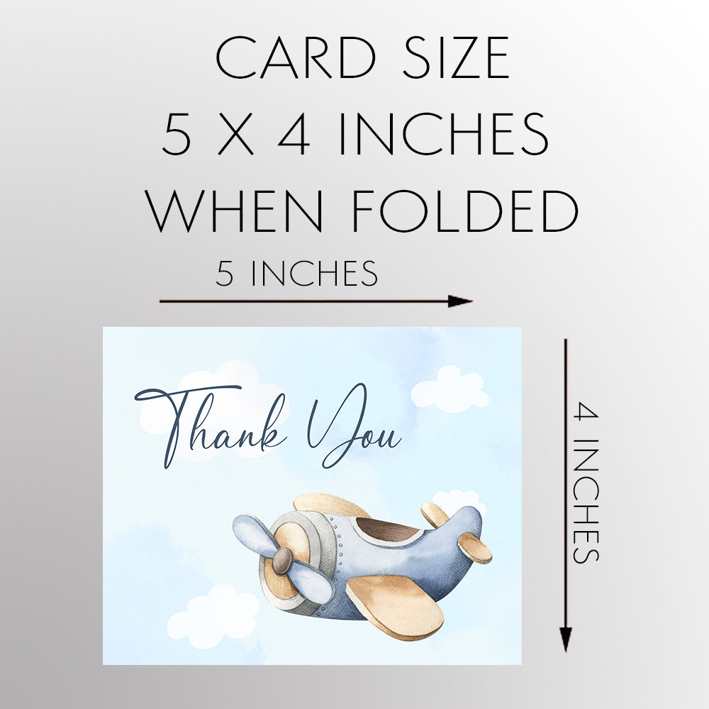 Watercolor Airplane Thank You Card