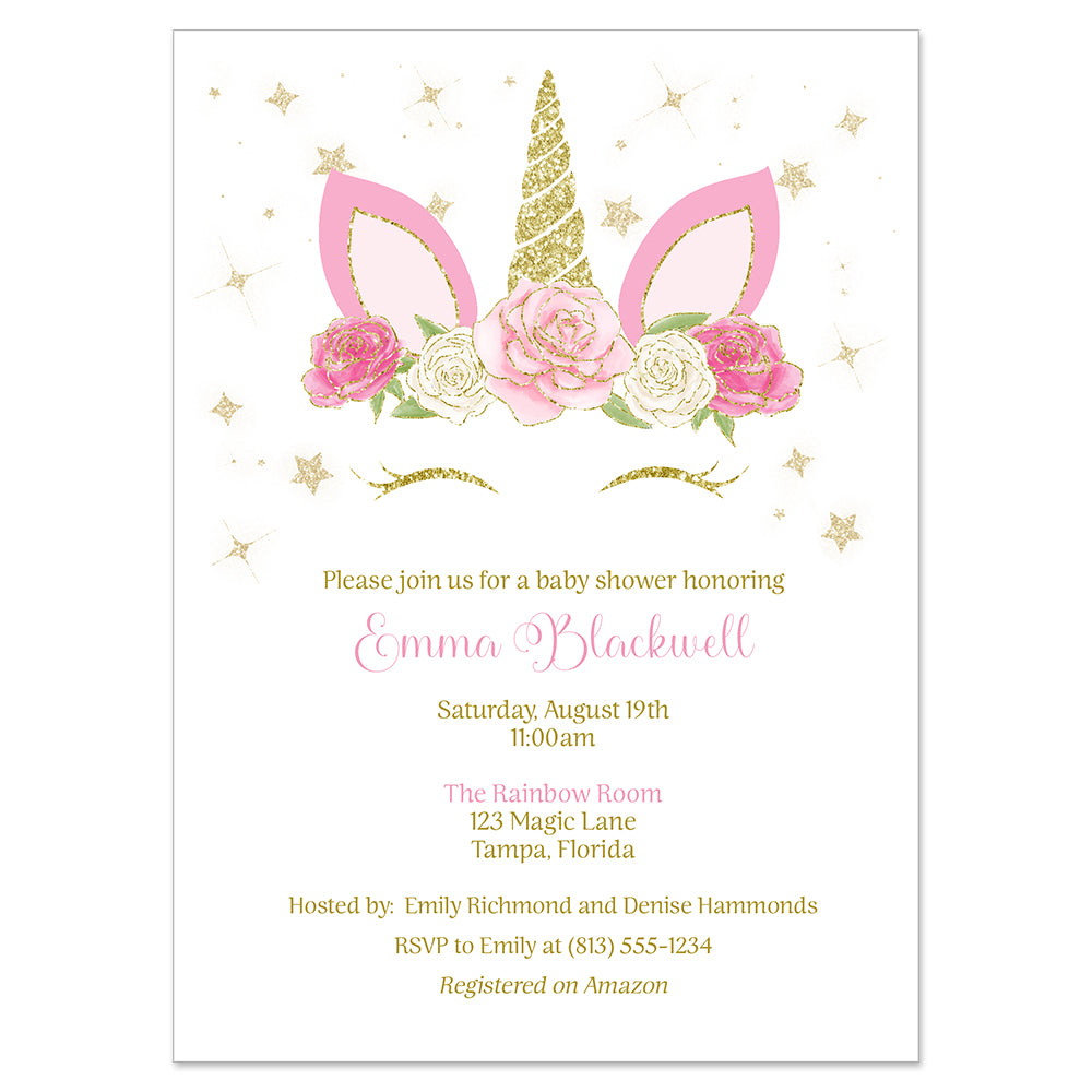 Unicorn Baby Shower Invitation