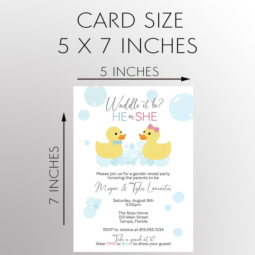 Waddle It Be Gender Reveal Invitation
