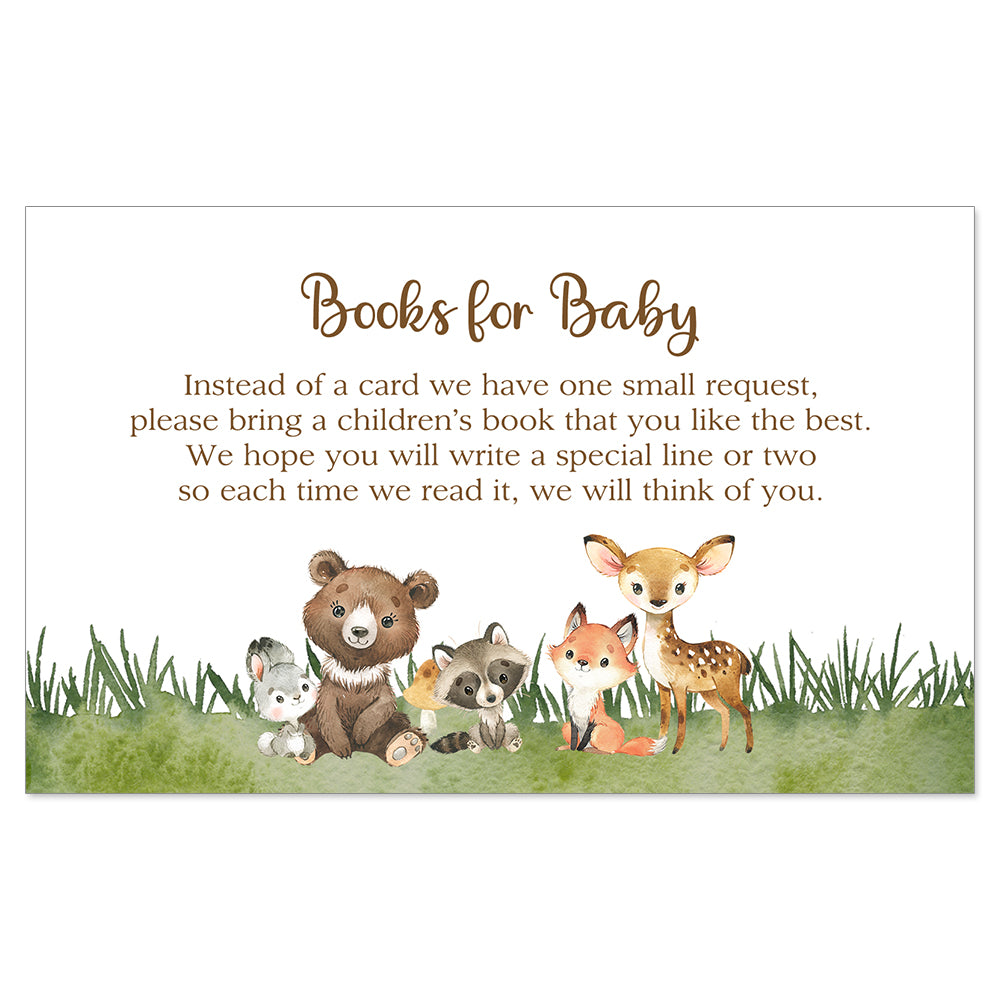 Woodland Animal, Book Insert, Diaper Raffle