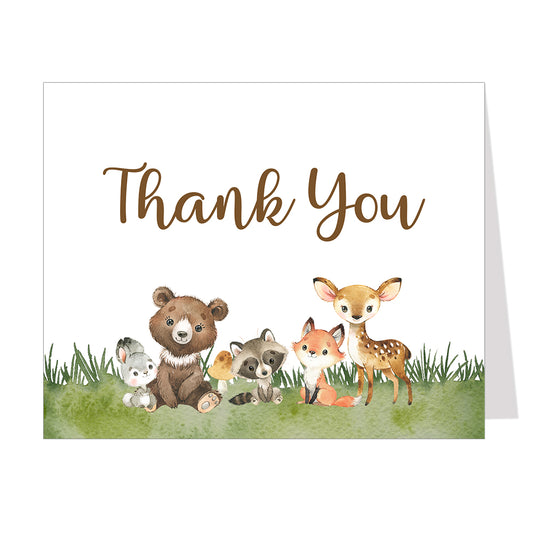 Woodland Friends Thank You Card