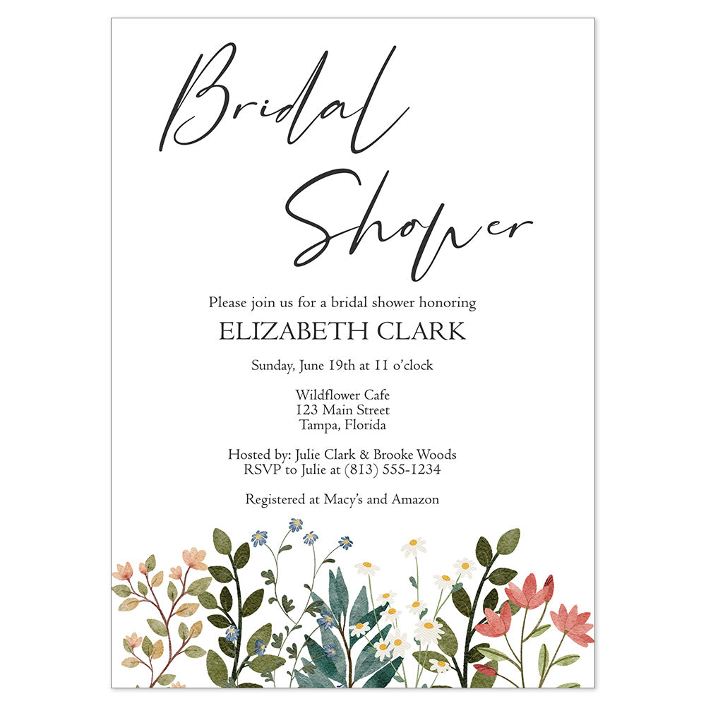 Wildflower Bridal Shower Invitation