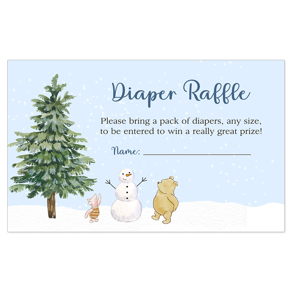 Winnie the Pooh Winter Diaper Raffle Ticket