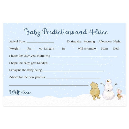Winnie the Pooh Winter Predictions and Advice Card