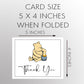 Winnie the Pooh, White, Thank You Card