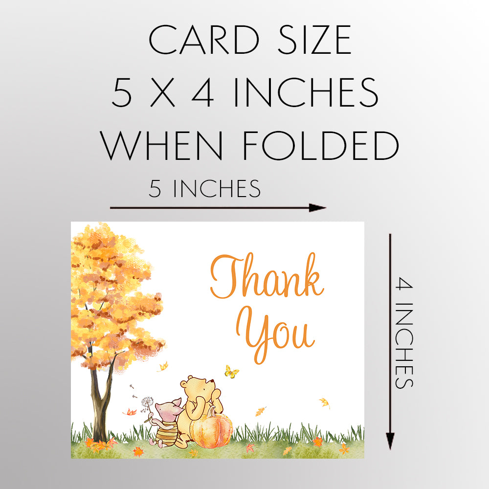 Winnie the Pooh Autumn Thank You Card