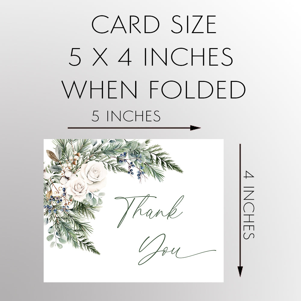 Winter Rose Thank You Card