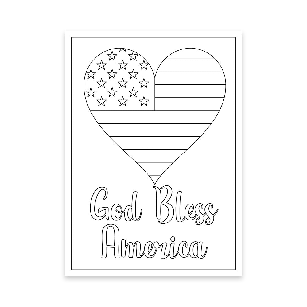 4th of July Coloring Cards, Set of 12