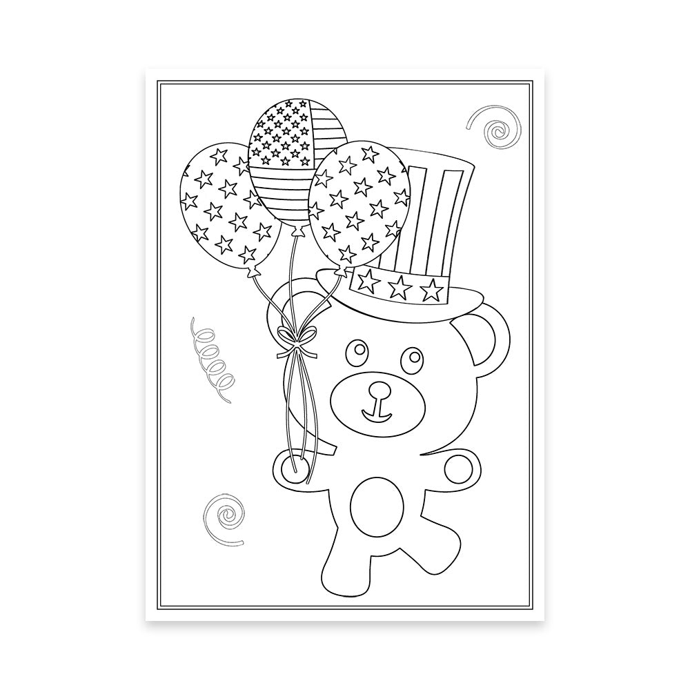 4th of July Coloring Cards, Set of 12