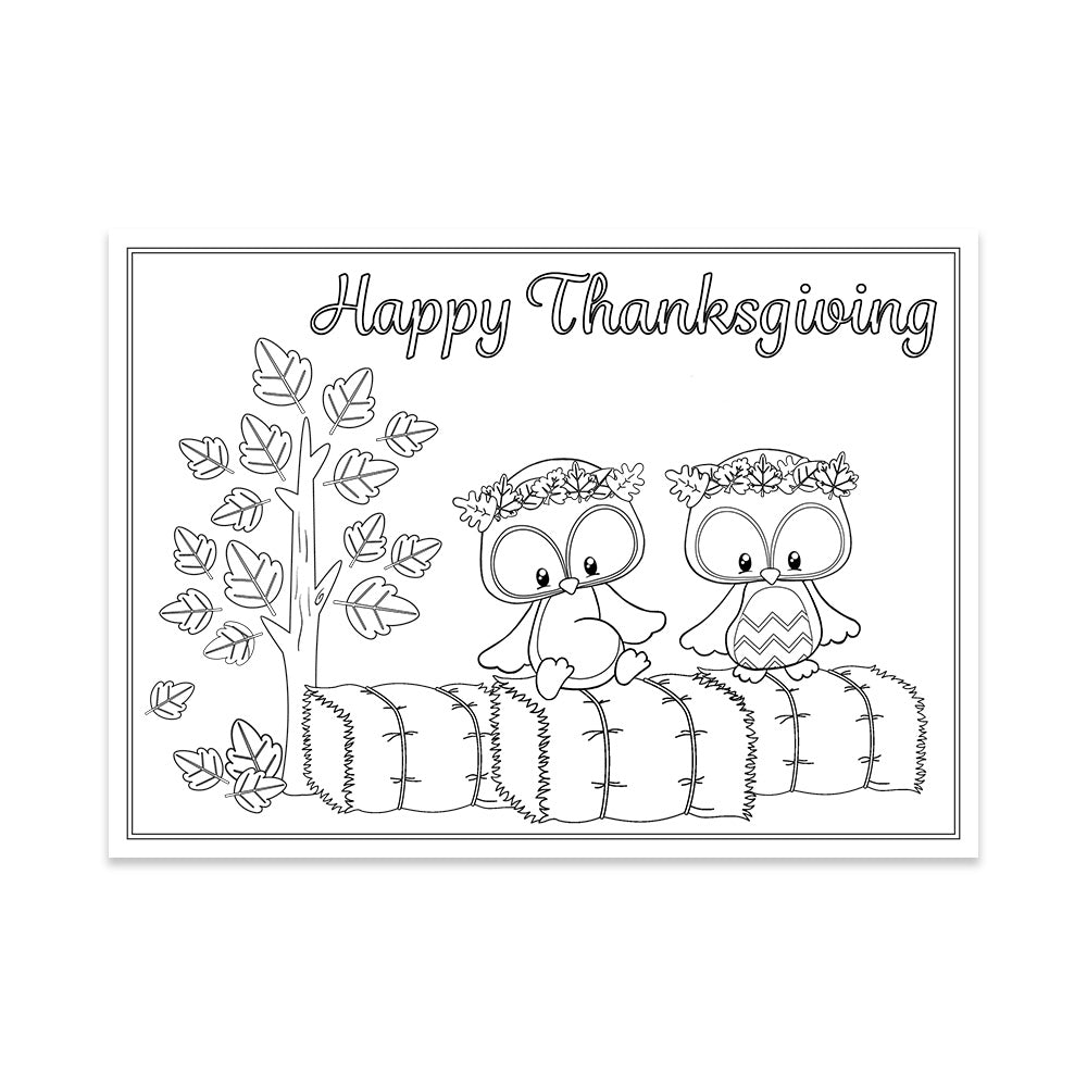 Autumn Coloring Cards Set of 12