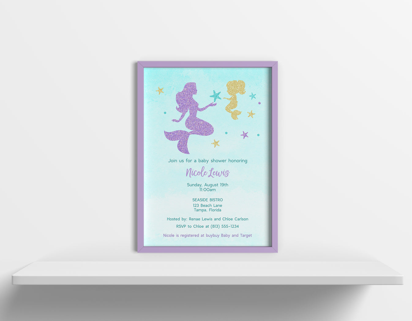 Mermaid Baby Shower Invitation