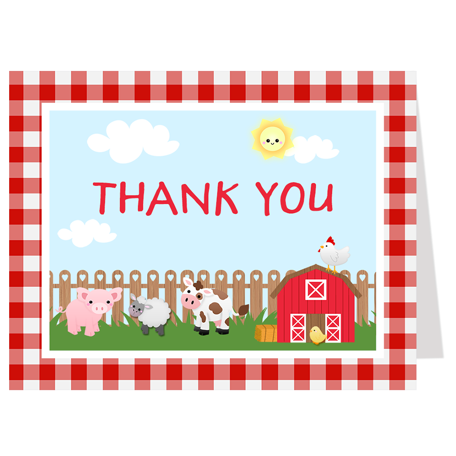 Barnyard Thank You Card
