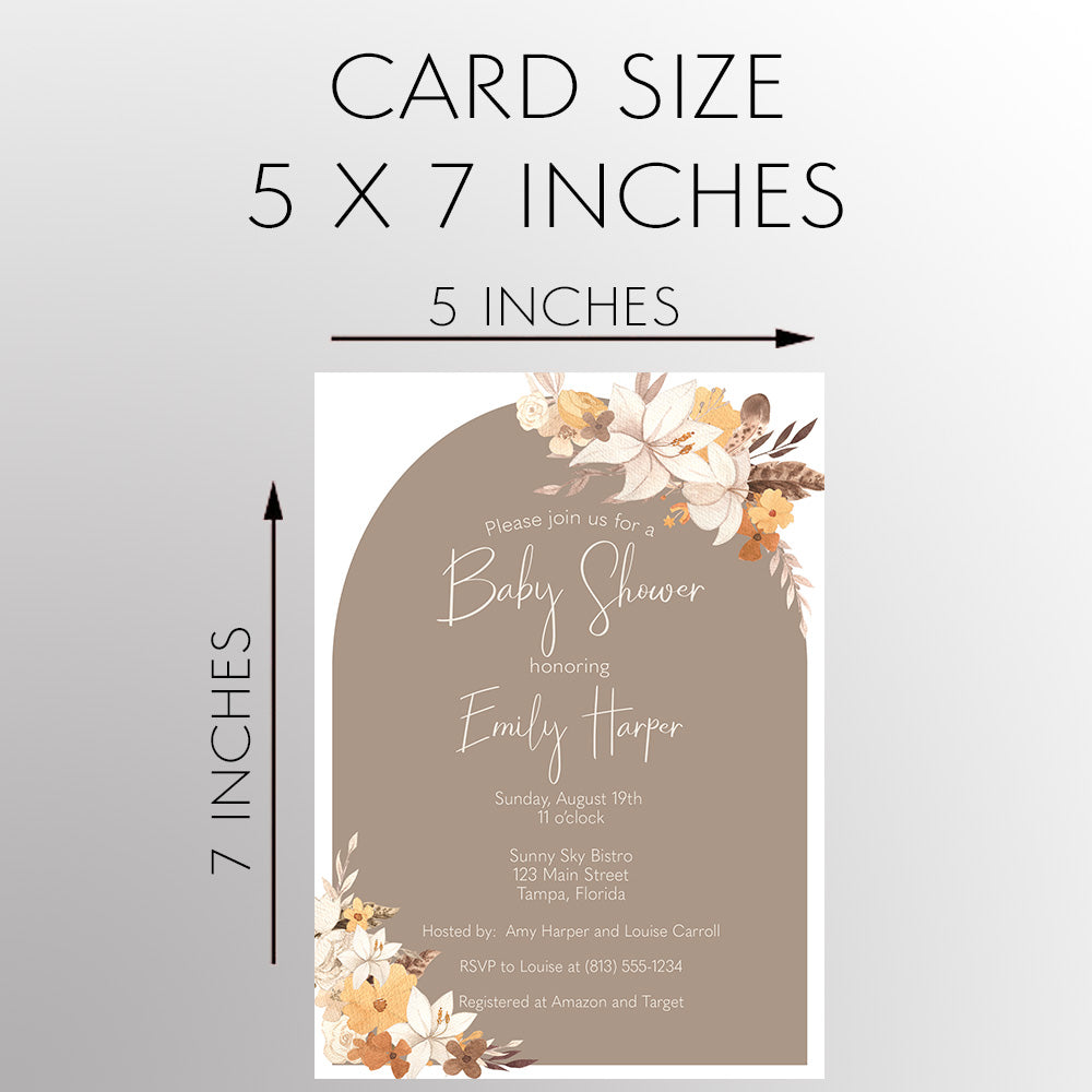 Boho Arch Baby Shower Invitation