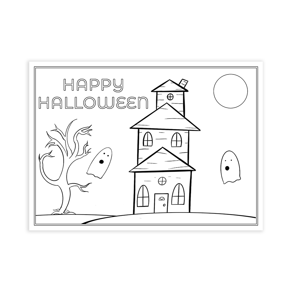 Boo Coloring Cards, Set of 12