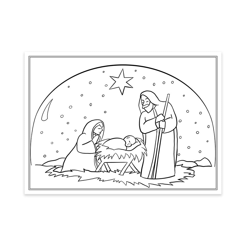 Color Me Joyful Religious Christmas Coloring Cards