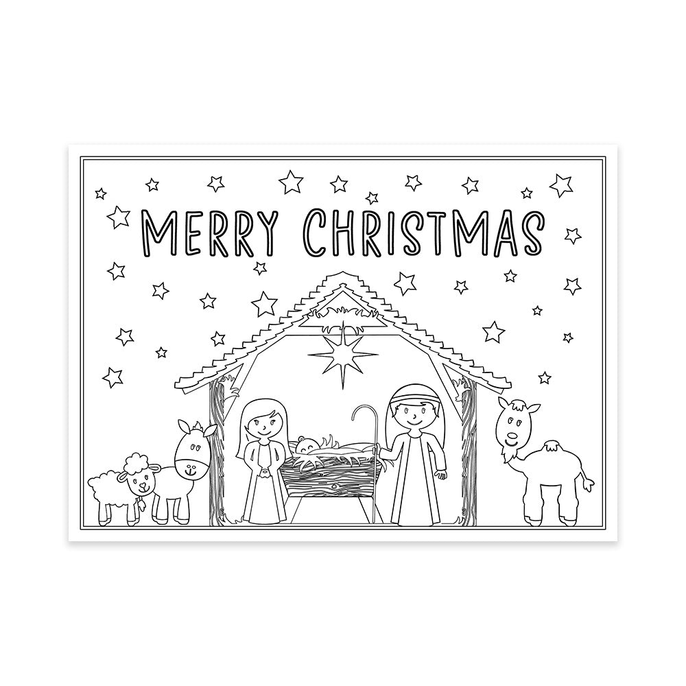 Color Me Joyful Religious Christmas Coloring Cards