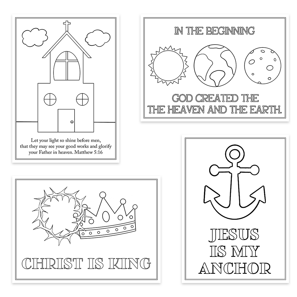 Bible Stories Coloring Cards, Set of 12