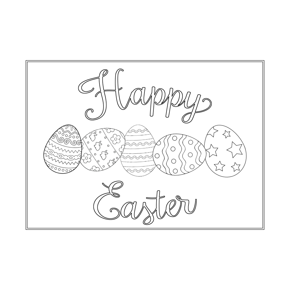 Easter Coloring Greeting Cards, Set of 12