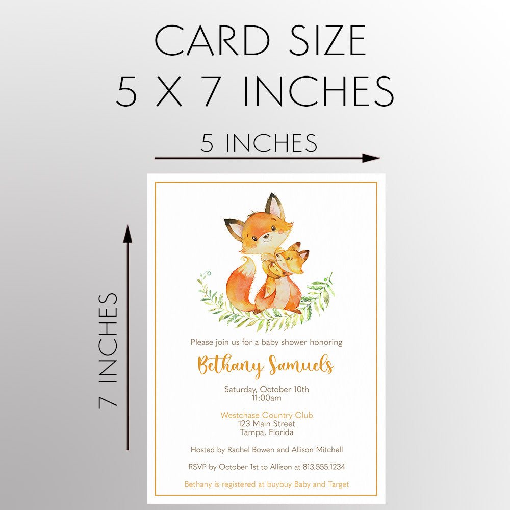 Fox Baby Shower Invitation