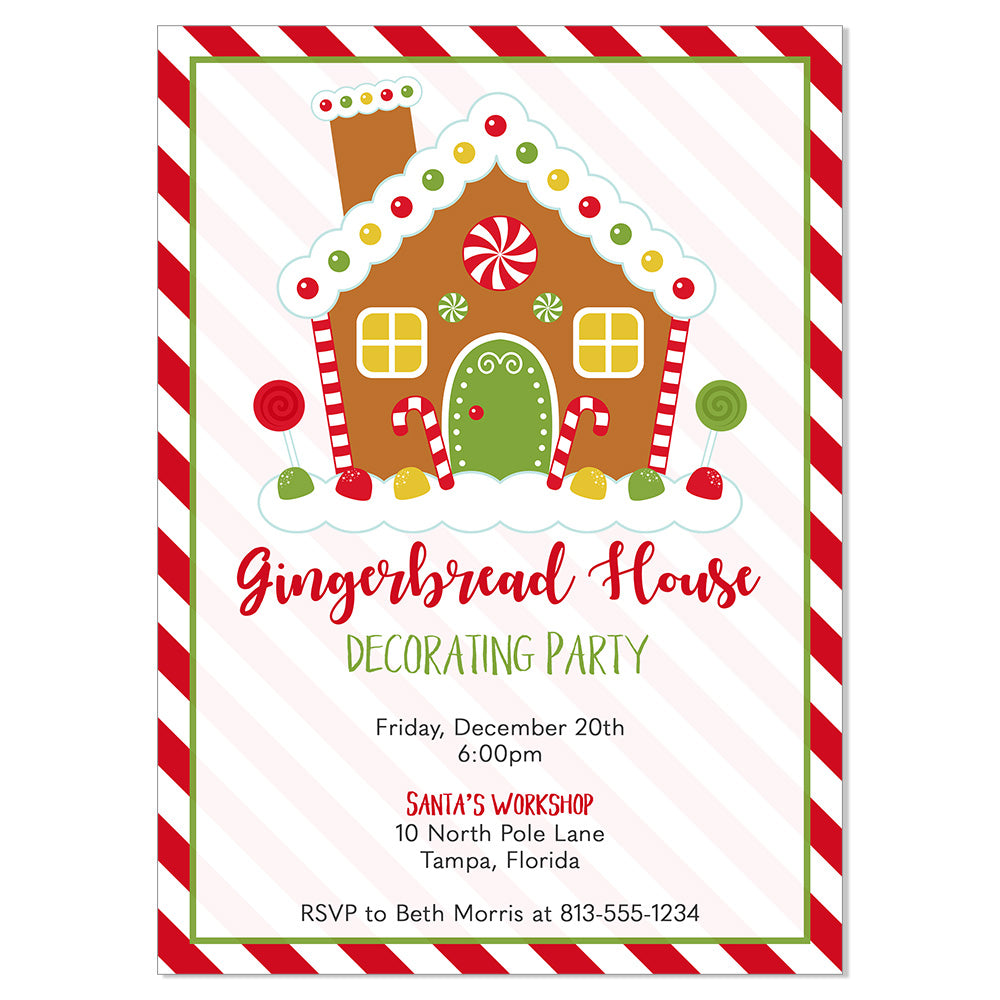 Gingerbread House Decorating Party Invitation