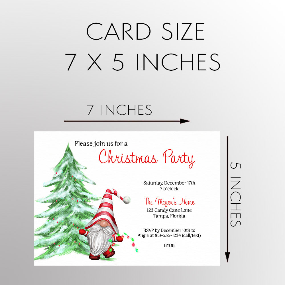 Gnome Holiday Party Invitation