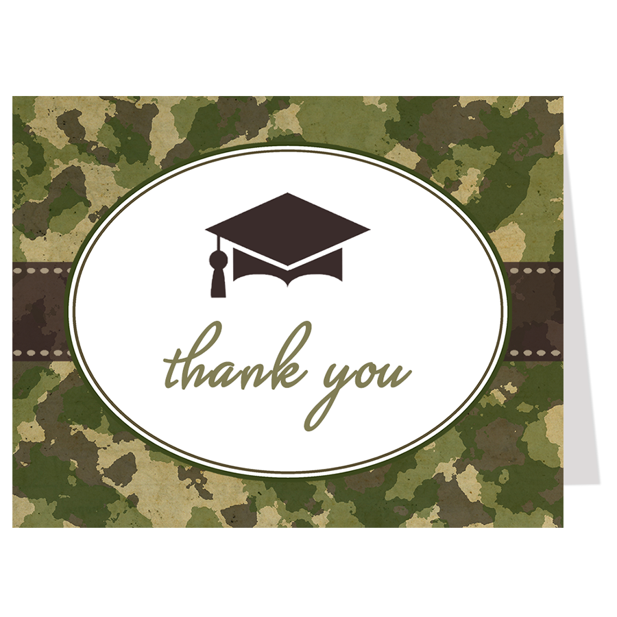Camo Graduation Thank You Card