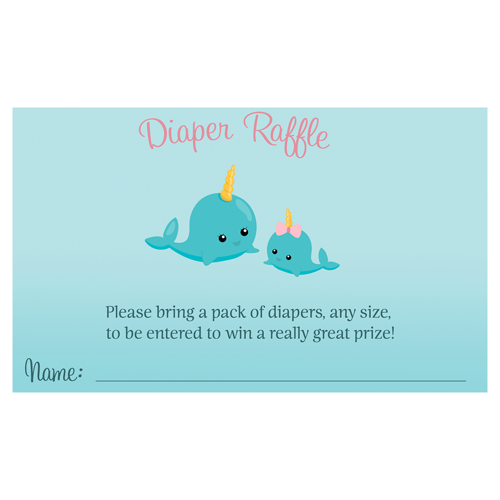 Narwhal Diaper Raffle Ticket