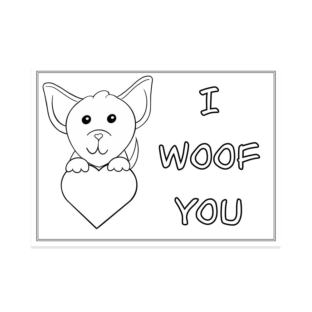 Valentine's Day Coloring Cards Set of 12