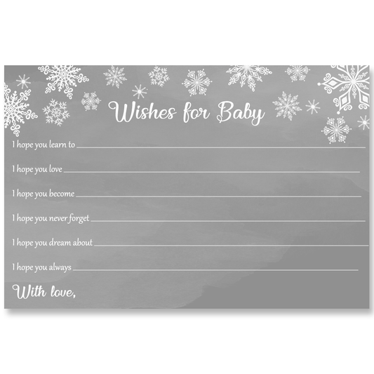 Winter Wonderland Gray Baby Shower Wishes Card