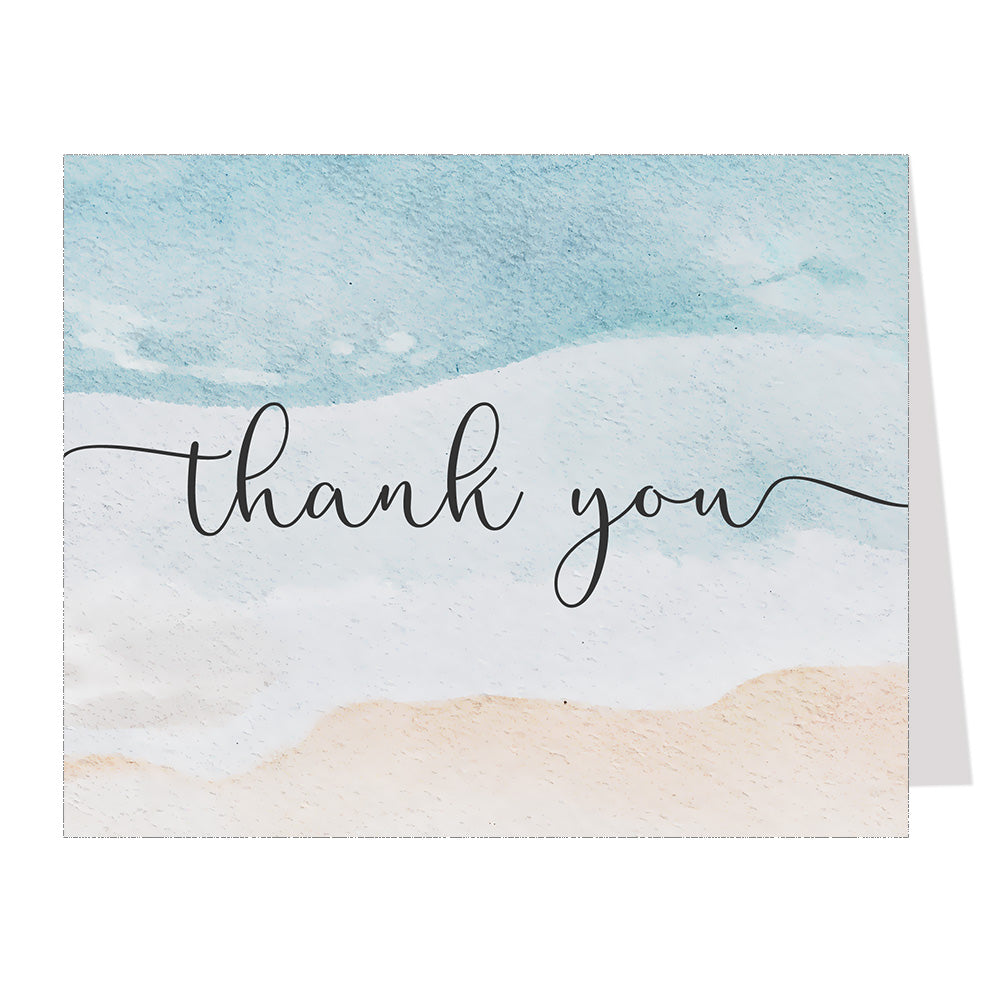 Watercolor Beach Thank You Card