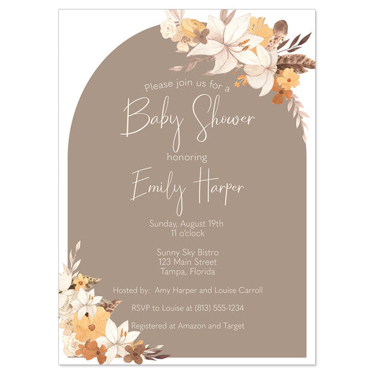 Boho Arch Baby Shower Invitation