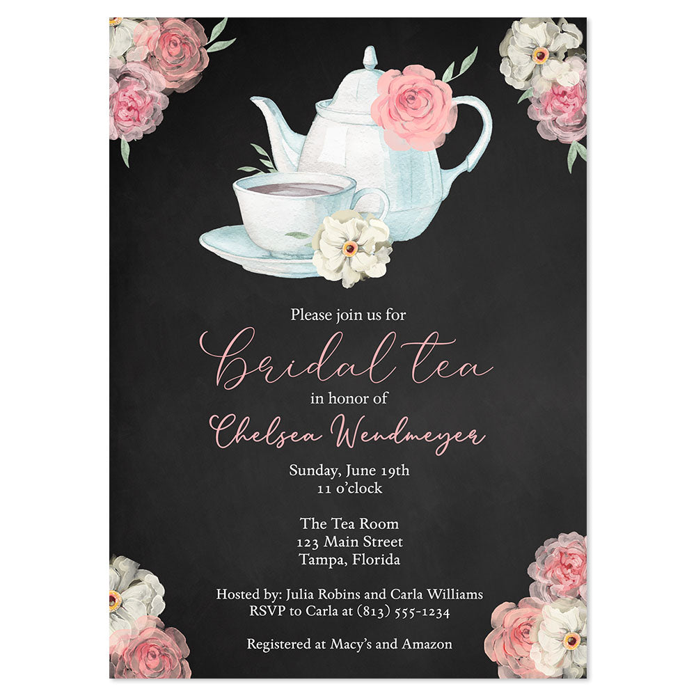 Watercolor Bridal Tea Invitation