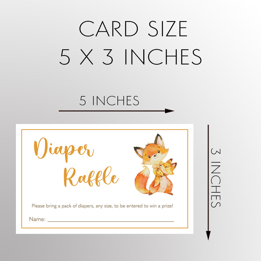 Fox Baby Shower Diaper Raffle Ticket