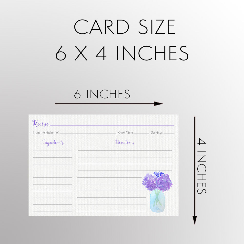 Jar of Hydrangeas Recipe Card