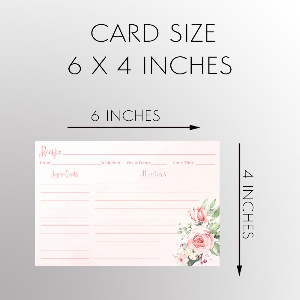 Watercolor Roses Recipe Card