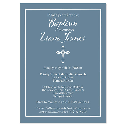 Blue Baptism Invitation